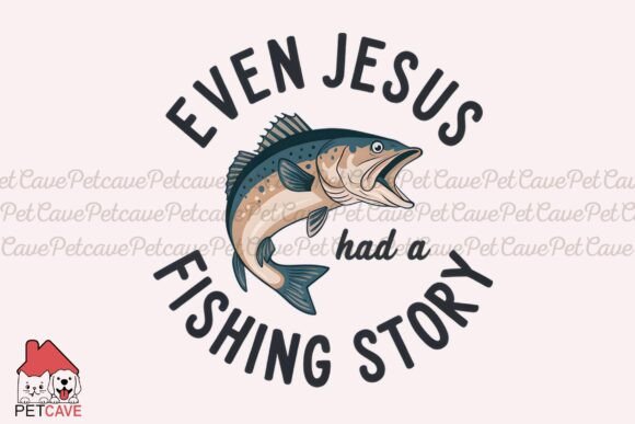Blue Spotted Fish Art Jesus Story T-Shirt Designs
