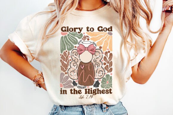 Boho Floral Christmas Jesus Angel PNG for T-Shirt Designs
