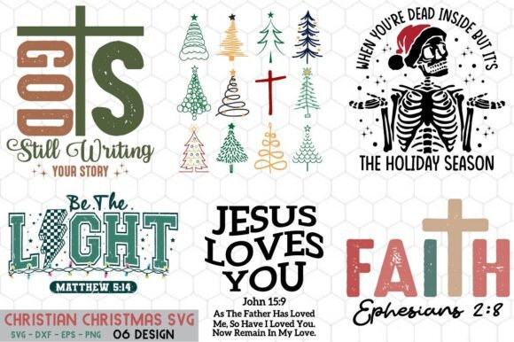 Christian Christmas SVG PNG Bundle for T-Shirt Designs