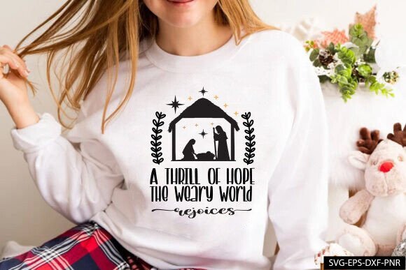 Christmas Christian SVG PNG, Nativity for T-Shirt Designs