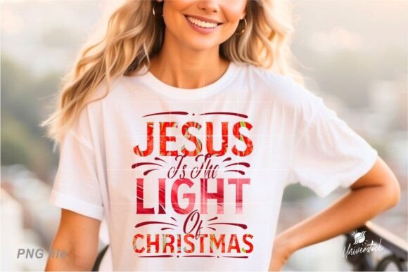 Jesus is the Light of Christmas PNG for T-Shirt Designs