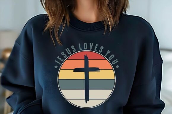 JESUS LOVES YOU Retro T-shirt Design T-Shirt Designs