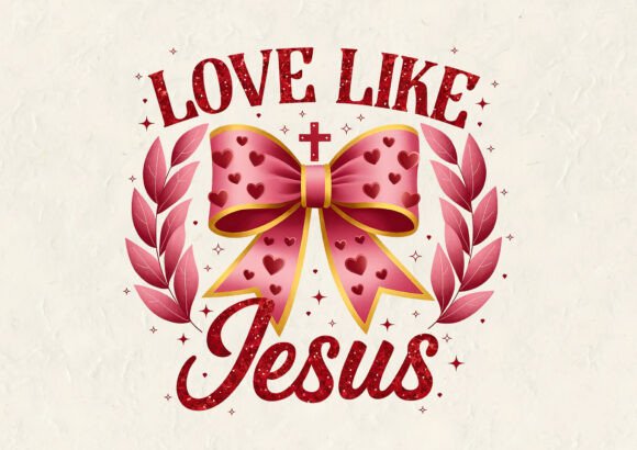 Love Like Jesus Valentine Design Png for T-Shirt Designs