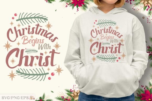 Merry Christmas Christian SVG Design for T-Shirt Designs