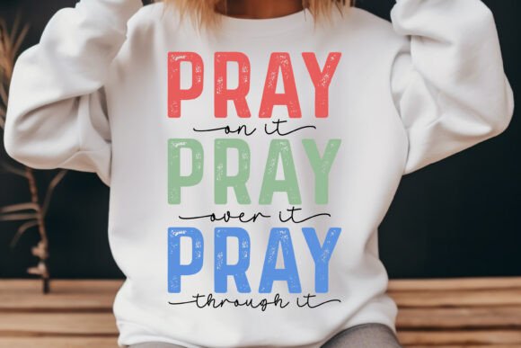 Pray on It Christian Svg Png Retro