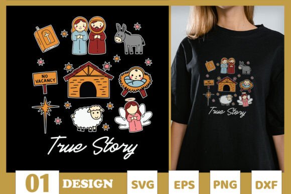 True Story Jesus Xmas Sublimation SVG for T-Shirt Designs
